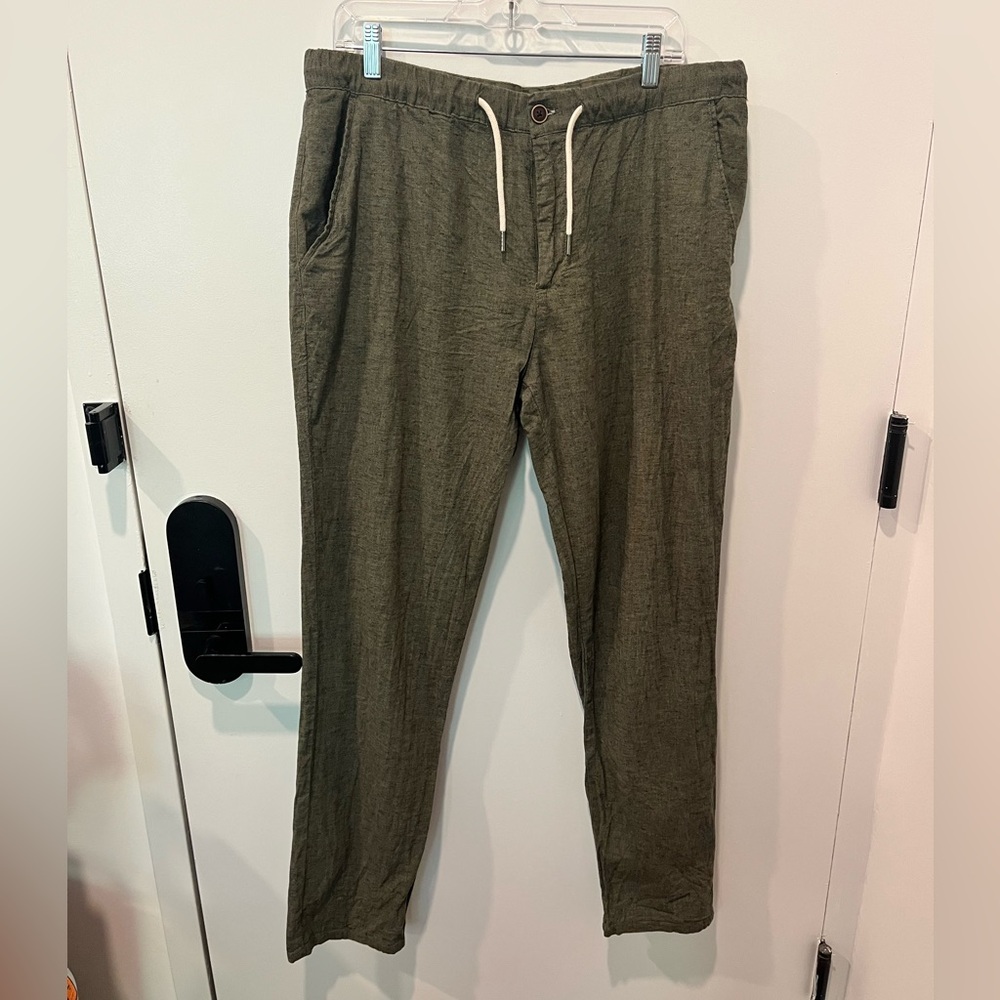 Men’s Green Linen Blend Pants